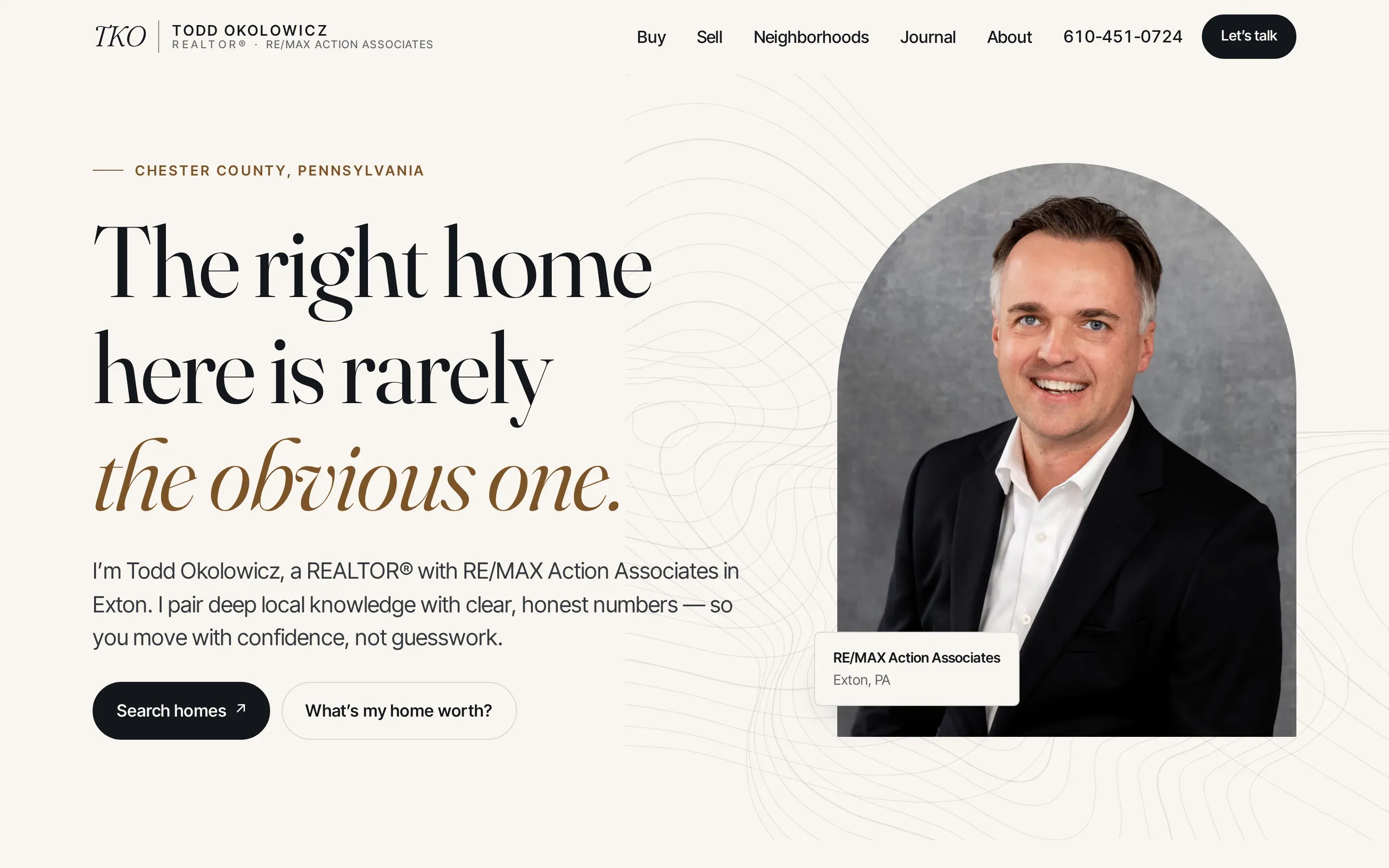 Home with Todd website